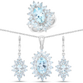 Blue Topaz Gemstone Jewelry Set by Fine Color Jewels