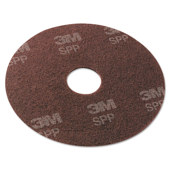 Scotch-Brite Surface Preparation Pad, 20" Diameter, Maroon, 10/Carton