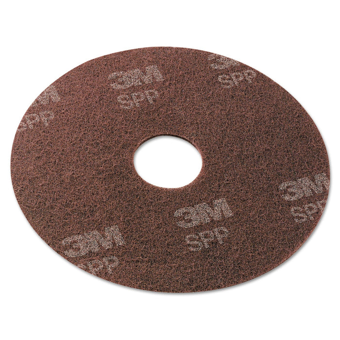 Scotch-Brite Surface Preparation Pad, 13" Diameter, Maroon, 10/Carton