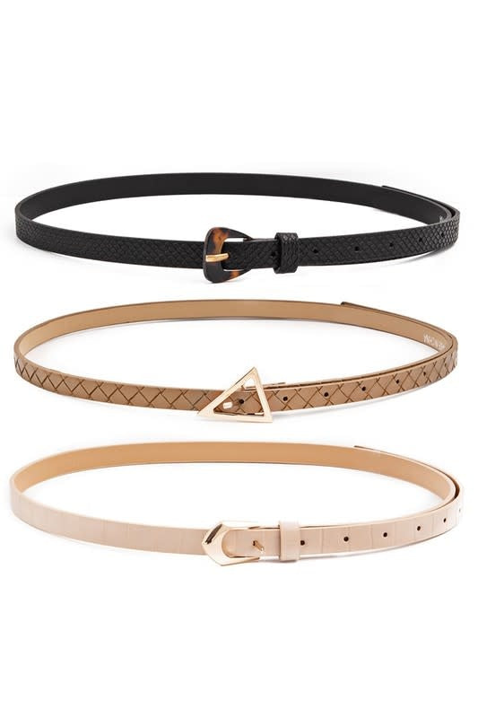 Skinny Faux Leather Belts by Boutique 23