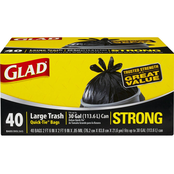 Glad Quick Tie Strong Large 30 Gallon Trash Bags 40CT by Pasteur Pharmacy