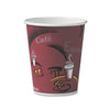 Dart Solo Paper Hot Drink Cups in Bistro Design, 10 oz, Maroon, 50/Pack