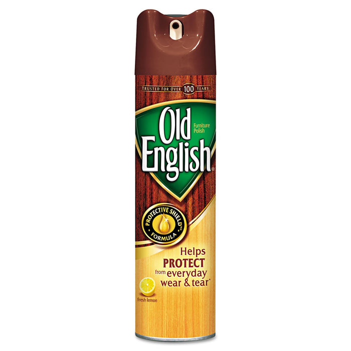 OLD ENGLISH Furniture Polish, Fresh Lemon Scent, 12.5 oz Aerosol Spray, 12/Carton