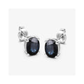 1.90 Ct Oval Blue Sapphire Prong 10K Gold Stud Earrings by Fine Color Jewels