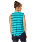 We the Free Womens Striped Twist Tank Top, Medium Jungle Teal by Vanessa Jane