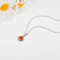 Peach Sapphire Cushion Pendant Necklace by Fine Color Jewels