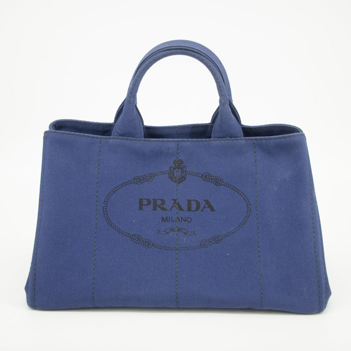 Prada Cobalt Large Canapa Logo Tote #1368 by Bolt Boutique