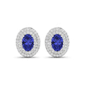 Genuine Tanzanite and White Diamond Studs by Fine Color Jewels
