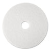 3M Low-Speed Super Polishing Floor Pads 4100, 19" Diameter, White, 5/Carton