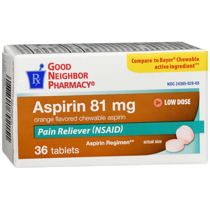 G.n.p. Aspirin 81mg Orange Chew Tab 36 by Pasteur Pharmacy