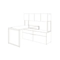 HON Voi O-Leg Support for Low Credenza, 2 x 29.75 x 7, Platinum Metallic