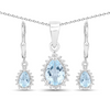 Sterling Silver Blue Topaz Necklace and Earring Set