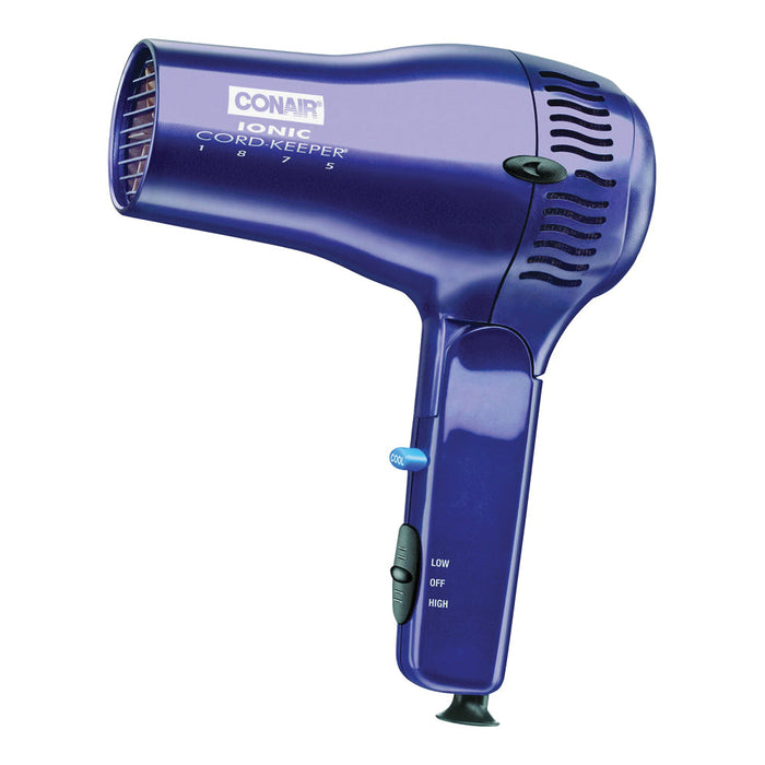 Conair Cord Keeper Hair Dryer, 1875W – Retractable Cord Travel Hair Dryer with Folding Handle & Ionic Technology by Pasteur Pharmacy