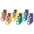 Bankers Box Extra-Wide Cardboard Magazine File, 4.25 x 11.38 x 12.88, Assorted, 6/Pack