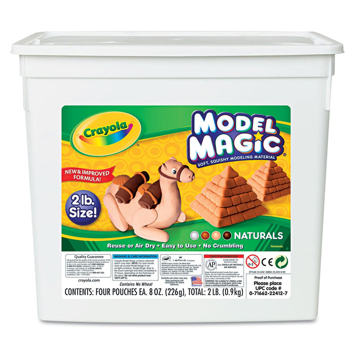 Crayola Model Magic Modeling Compound, 8 oz Packs, 4 Packs, Assorted Natural Colors, 2 lbs