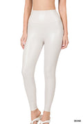 The Marlene High Rise Vegan Leather Tights by Fasheabe