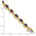 Genuine Amethyst 14K Yellow Gold Bracelet by Fine Color Jewels