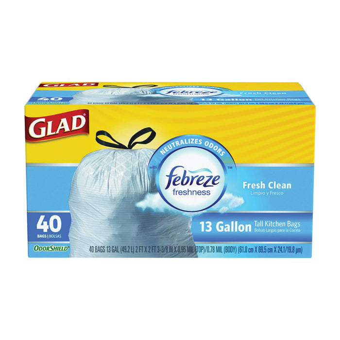 Glad ForceFlex Fresh Clean Scent Drawstring Tall Kitchen 13 Gallon Trash Bags by Pasteur Pharmacy