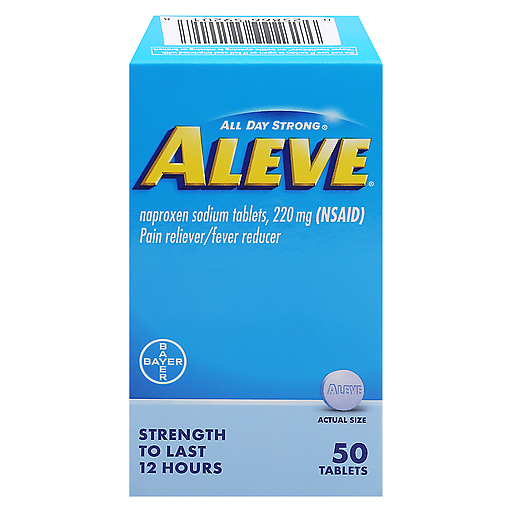 Aleve Pain Reliever & Fever Reducer, 220mg Naproxen Sodium, 50 Count Tablets by Pasteur Pharmacy