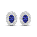 Genuine Tanzanite and White Diamond Studs by Fine Color Jewels
