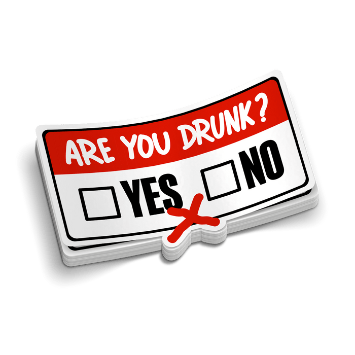 Are You Drunk? Hard Hat Decal by Armed American Supply