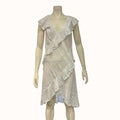 Max Studio London White Sleeveless Tiered Ruffled Shift Dress, Size Small by Vanessa Jane