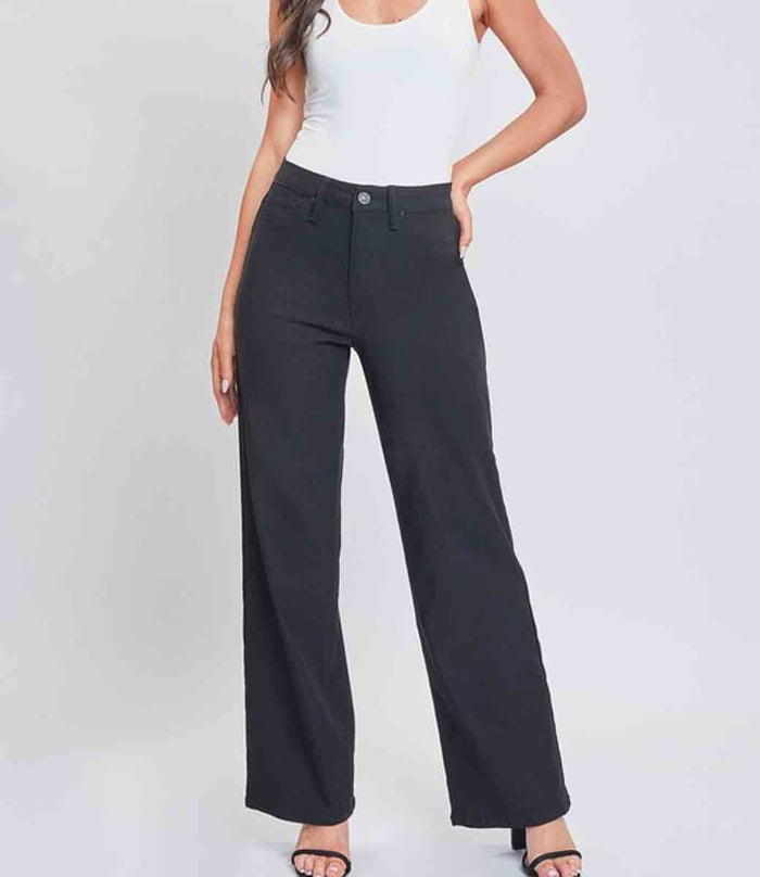 Hyperstretch High Rise Wide Leg -Black by Boutique 23