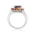 Smokey Quartz and Citrine Sunflower Ring by Fine Color Jewels
