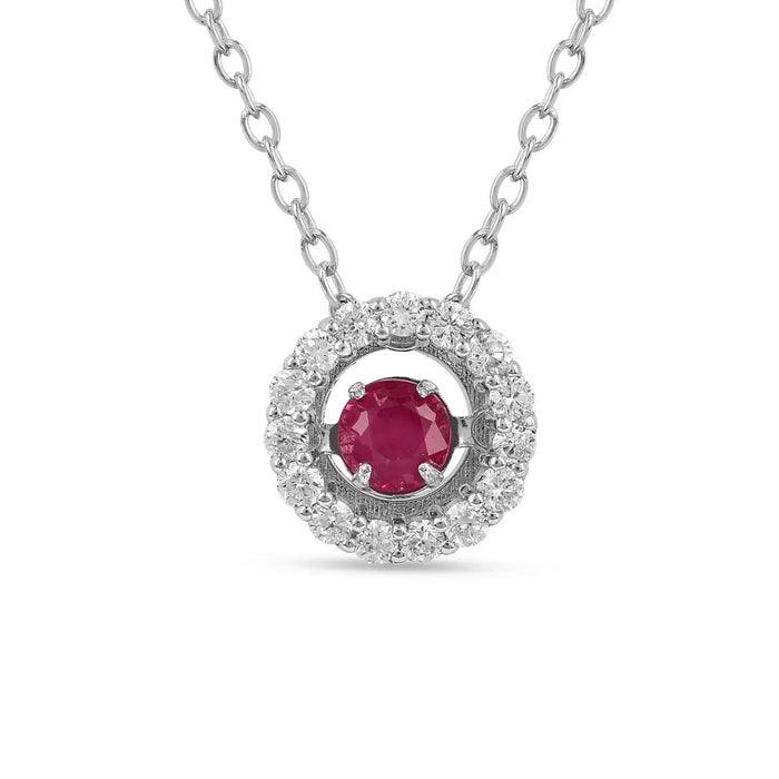 Dancing Stone Natural Ruby Necklace by Fine Color Jewels