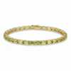 9.6 Ct Emerald Green Peridot Prong Silver Tennis Bracelet