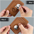Slim Genuine Leather Wallet Case for Apple AirTag - Brown by Zerodamage Sahara Case LLC