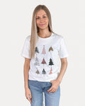 Colorful Christmas Trees Graphic Tee - White by Boutique 23