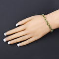 Green Peridot Prong Silver Box Clasp Tennis Bracelet by Fine Color Jewels