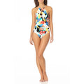 Anne Cole Womens Multi Color Printed High-Neck One-Piece Swimsuit, Size 14 by Vanessa Jane