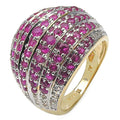 14K Yellow Gold Plated 2.94 Carat Genuine Ruby & White Topaz .925 Sterling Silver Ring by Bids.com