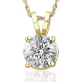 1/4 - 2 Ct T.W. Natural Diamond Solitaire Pendant in 14K White or Yellow Gold by DailySale
