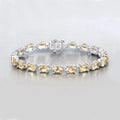 14.40 Ct Oval Light Yellow Citrine Prong Sterling Silver Inline Tennis Bracelet by Fine Color Jewels