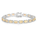 14.40 Ct Oval Light Yellow Citrine Prong Sterling Silver Inline Tennis Bracelet by Fine Color Jewels