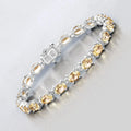 14.40 Ct Oval Light Yellow Citrine Prong Sterling Silver Inline Tennis Bracelet by Fine Color Jewels
