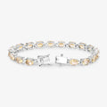 14.40 Ct Oval Light Yellow Citrine Prong Sterling Silver Inline Tennis Bracelet by Fine Color Jewels