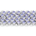 14.70 Cttw Round Violet Tanzanite Prong Sterling Silver Multi-Row Tennis Bracelet by Fine Color Jewels