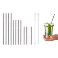 14-Piece: Stainless Steel Straw Set by DailySale