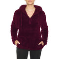 1/4 Zip Hooded Sherpa In and Out Lined Pull Over with 2 Pockets by DailySale