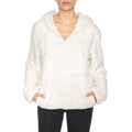 1/4 Zip Hooded Sherpa In and Out Lined Pull Over with 2 Pockets by DailySale