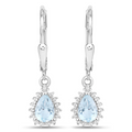 Sterling Silver Blue Topaz Necklace and Earring Set by Fine Color Jewels