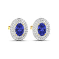 Genuine Tanzanite and White Diamond Studs by Fine Color Jewels