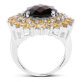 8.56 Carat Genuine Smoky Quartz & Citrine .925 Sterling Silver Ring by Bids.com