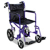 Medline Excel Deluxe Aluminum Transport Wheelchair, 300 lb Capacity, 19 x 16 Seat