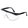 MCR Stratos Safety Glasses, Black Frame, Clear Lens, 12/Box
