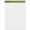 Ampad Earthwise by Ampad Recycled Writing Pad, Wide/Legal Rule, Politex Sand Headband, 40 White 8.5 x 11.75 Sheets, 4/Pack